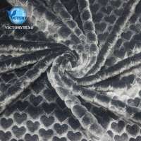 100 Polyester Knit Warp Soft Steam Brush Faux Fur 12 mm Long Pile Thick 3D Embossed PV Plush Fleece Fabric for Toy Blanket